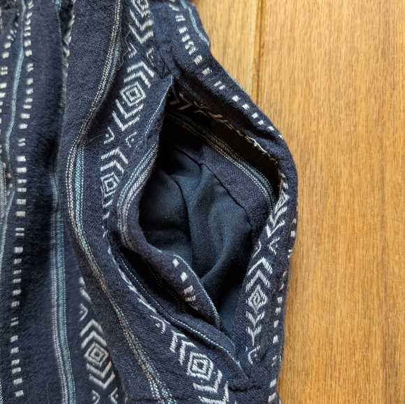 Nwt Women's Time And Tru Navy Blue And White Ruffle Sleeve Dress Size Large - Picture 5 of 5